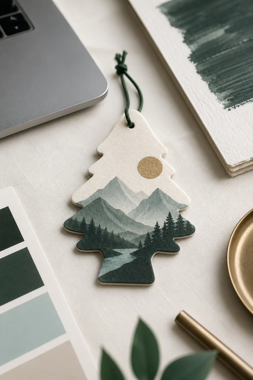 Individueller Karoma Dufthänger mit Bergmotiv